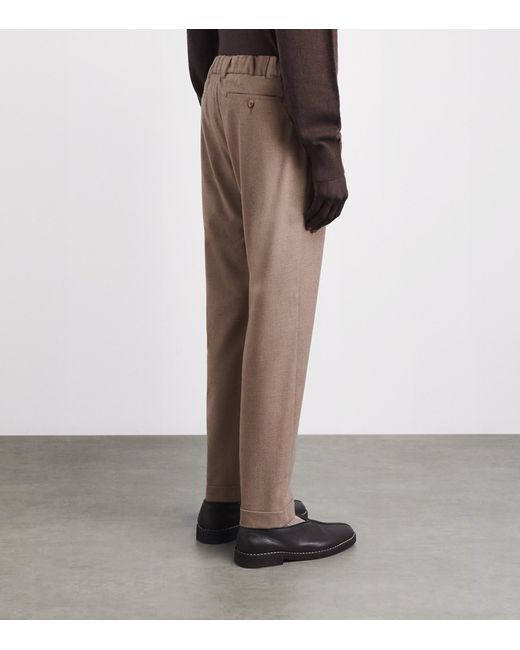 Marco Pescarolo Gray Stretch-Cashmere Trousers for men
