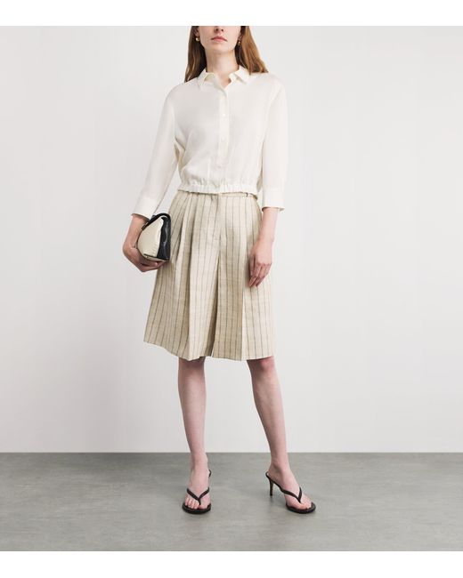 Theory White Supima Cotton Cinched Shirt