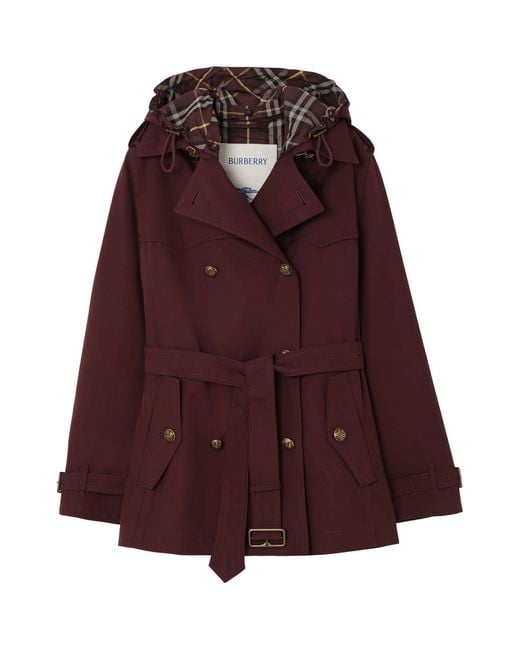 Burberry Red Tropical Gabardine Foxfield Trench Coat
