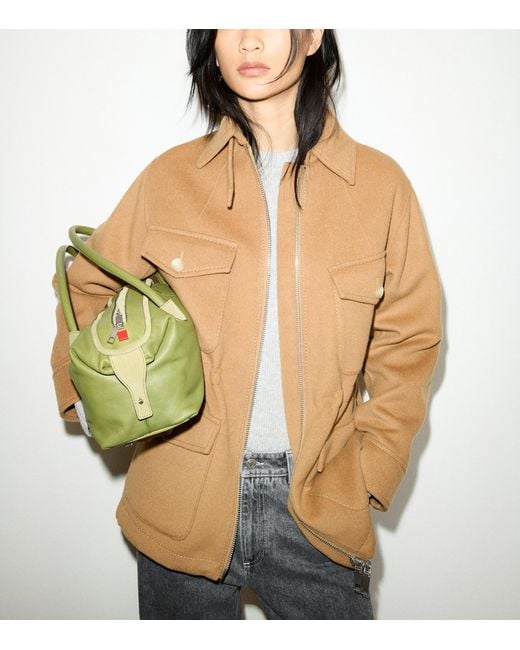 MAX&Co. Brown Virgin Wool Utility Jacket