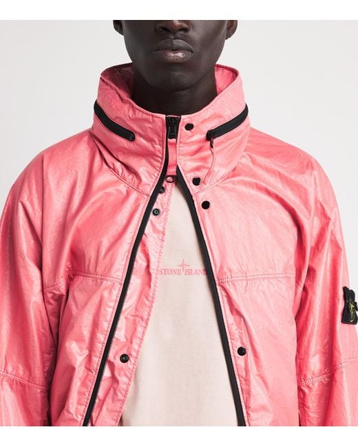 Stone Island Pink Organic Cotton Logo T-Shirt for men