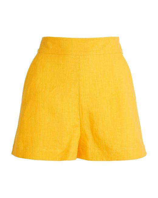 Three Graces London Yellow Linen Uma Shorts