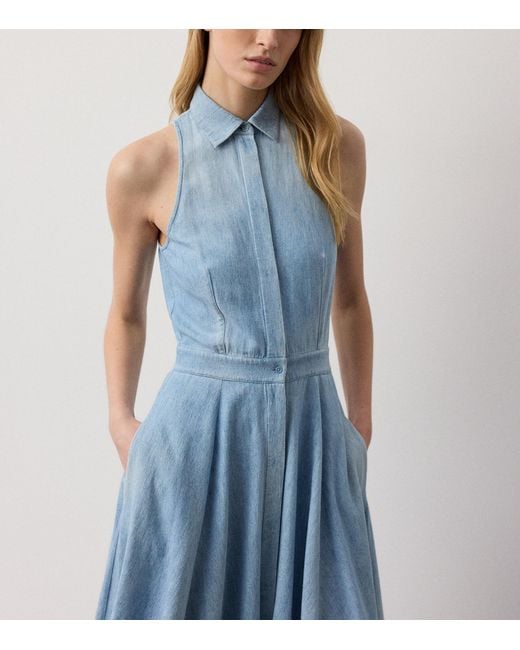 Ralph Lauren Blue Denim Peyten Midi Dress