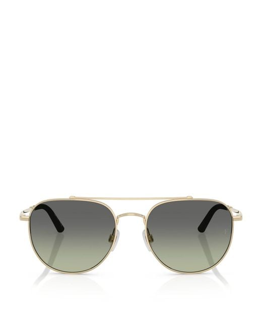 Oliver Peoples Gray X Roger Federer Metal R-10 Pilot Sunglasses