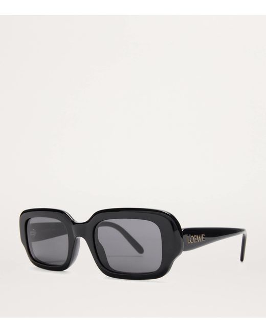 Loewe Black Acetate Rectangular Slim Sunglasses
