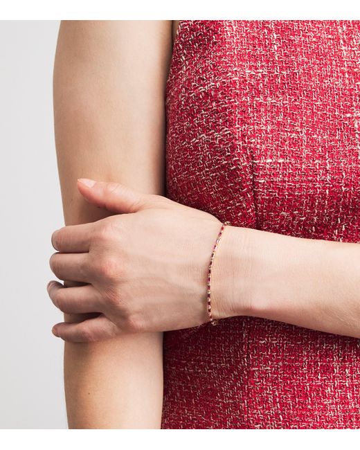 Suzanne Kalan Metallic And Ruby Bold Linear Tennis Bracelet