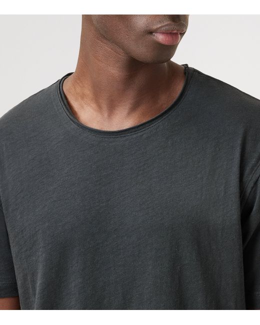 AllSaints Black Organic Cotton Figure T-Shirt for men
