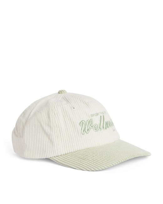 Sporty & Rich Natural Corduroy Embroidered Draft Baseball Cap