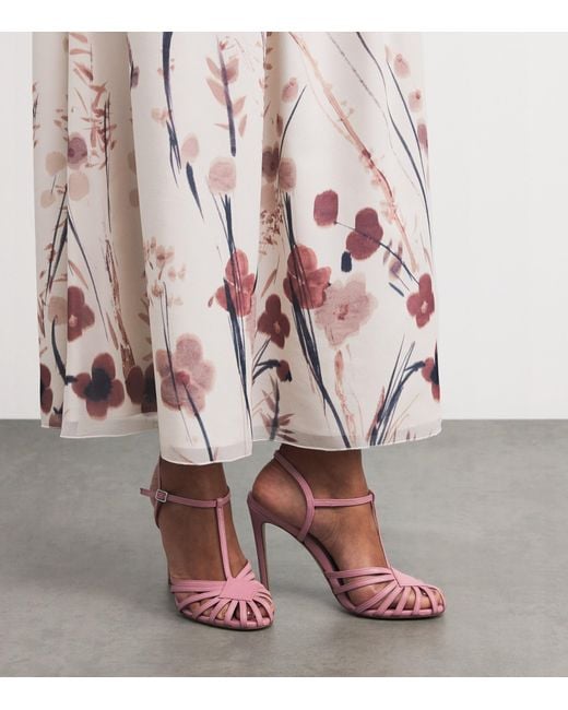 Eleventy Pink Leather Heeled Sandals 120