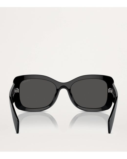 Prada Black Acetate Geometric Sunglasses