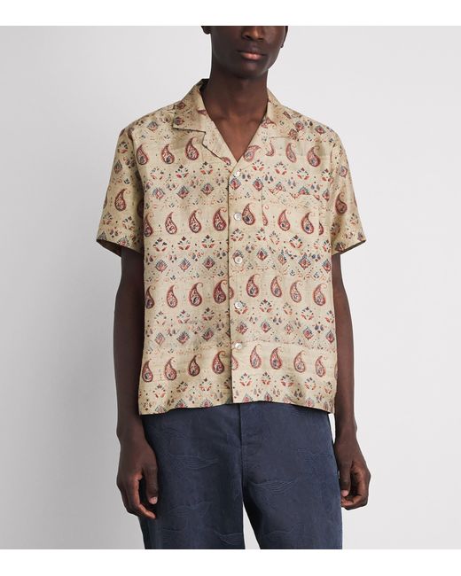 Kartik Research Natural Silk Printed Short-Sleeve Shirt for men