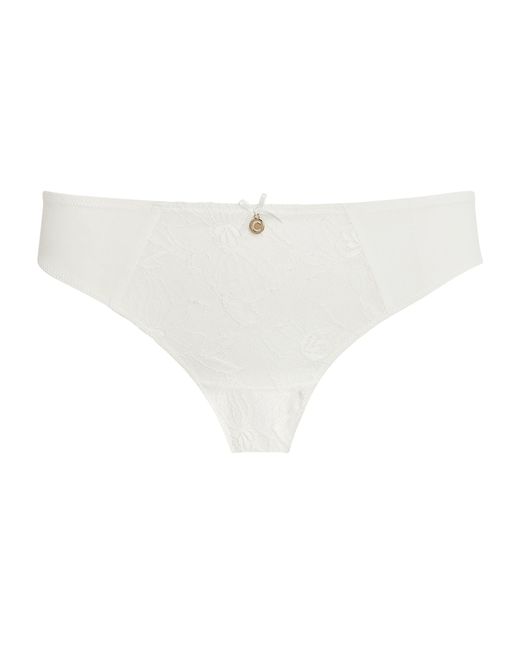 Chantelle White Lace Orchids Thong