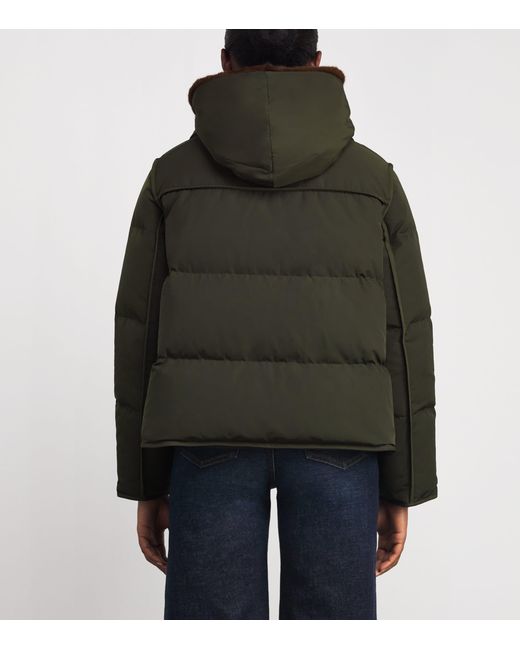 Yves Salomon Green Down-Mink Technical Puffer Jacket