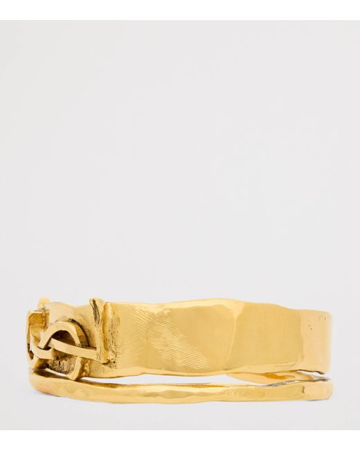 Saint Laurent Metallic Cassandre Monogram Bangle