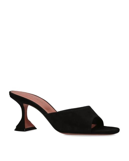 AMINA MUADDI Black Suede Lupita Mules 70