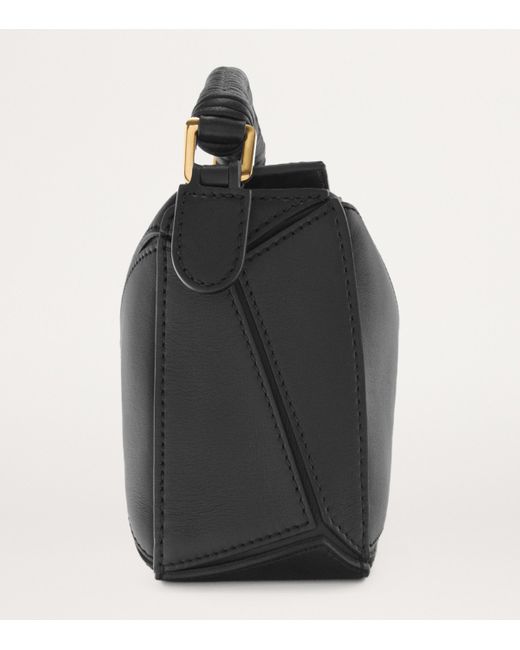Loewe Black Mini Leather Puzzle Edge Top-Handle Bag