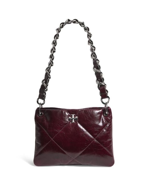 Tory Burch Purple Leather Quilted Kira Shoulder Bag