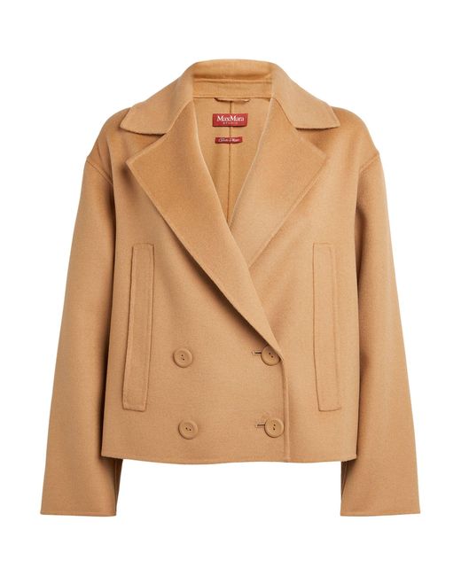 Max Mara Natural Wool-blend Double-breasted Coat