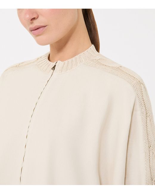 Max Mara Natural Linen Eresia Zip-Up Cardigan