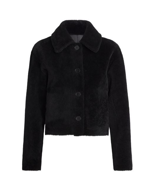 Joseph Black Shearling Reversible Alloway Jacket