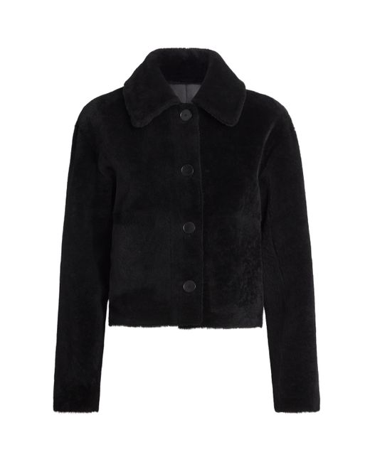Joseph Black Shearling Reversible Alloway Jacket