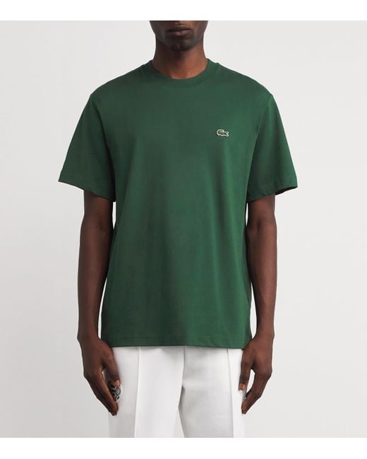 Lacoste Green Cotton Logo T-Shirt for men