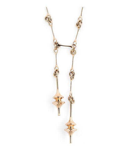 Max Mara Metallic Double Pendant Necklace