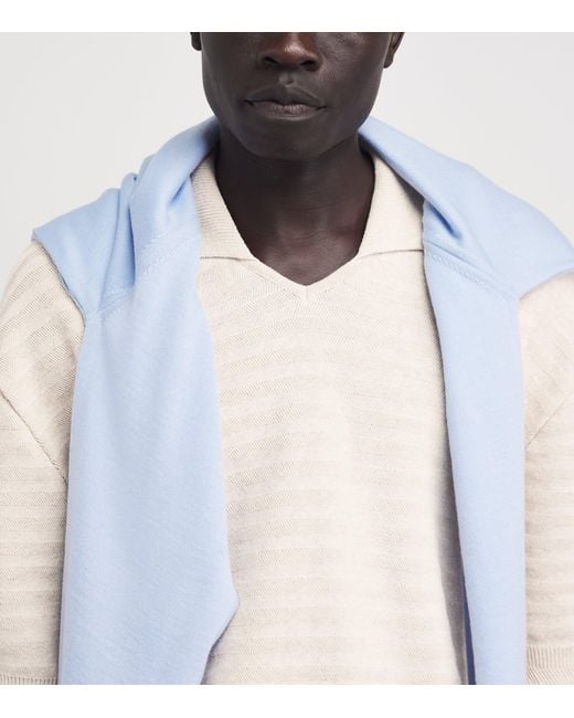 Jacquemus White Cotton-Silk Polo Shirt for men