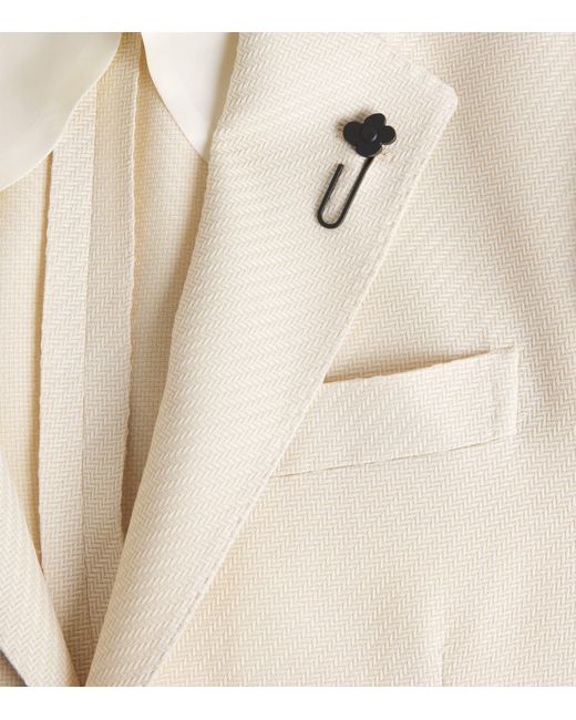 Lardini Natural Wool-Cotton Patch Pocket Blazer for men