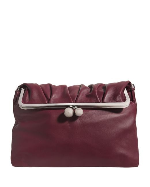 Weekend by Maxmara Purple Nappa Leather Pasticcino Clutch Bag