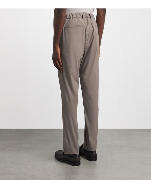 Corneliani Gray Techwool Straight Trousers for men