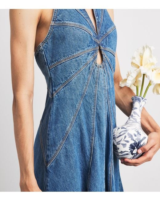 Cult Gaia Blue Rowyn Midi Denim Dress