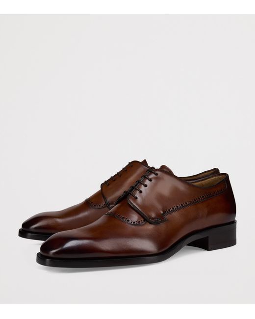 Christian Louboutin Brown Sartoby Calf Leather Derby Shoes for men