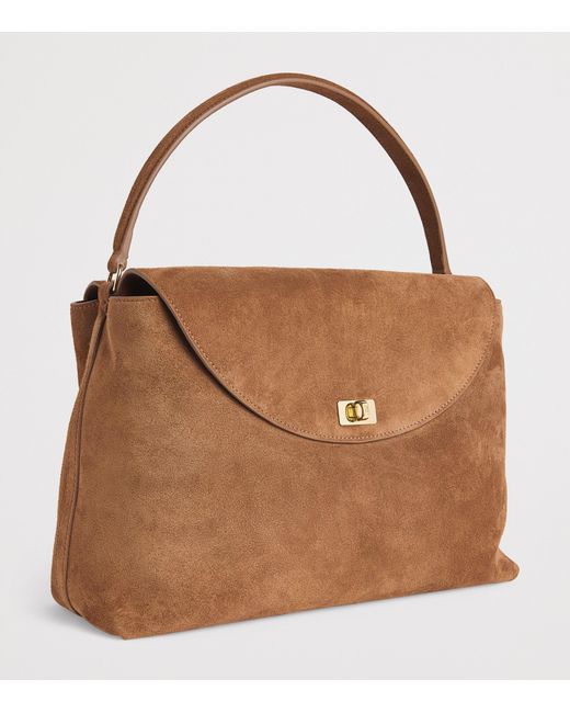 Sandro Brown Suede Le Grand Bazaar Top-Handle Bag