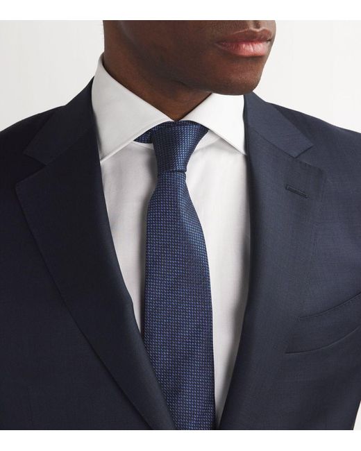 Canali Blue Silk Jacquard Tie for men