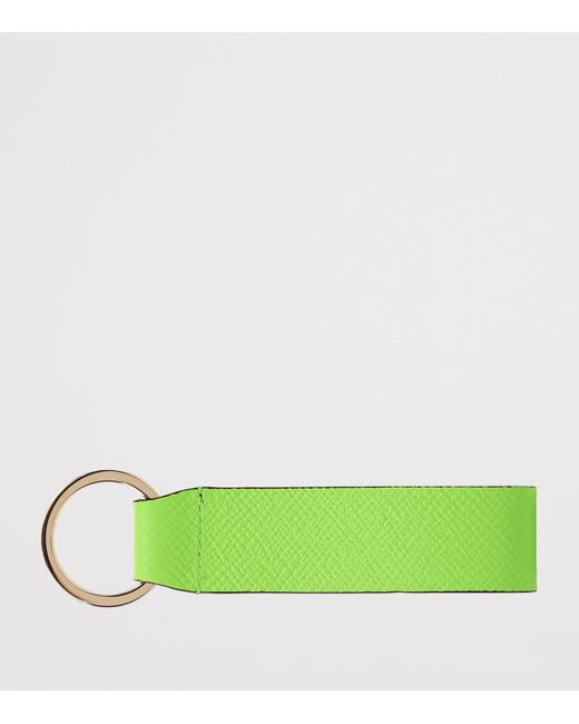 Smythson Green Panama Leather Keyring