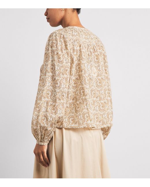 PAIGE Natural Paisley Print Zoia Blouse