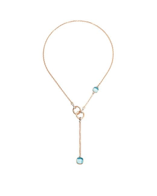 Pomellato Metallic Mixed, Diamond And Topaz Nudo Necklace