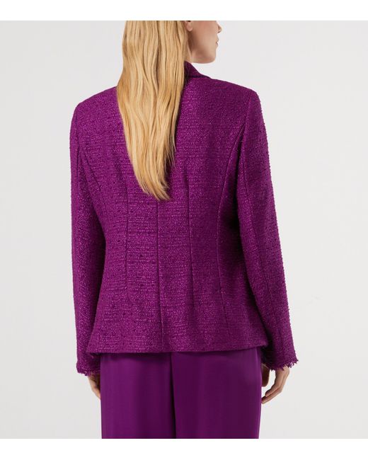 Marina Rinaldi Purple Tweed Double-Breasted Jacket