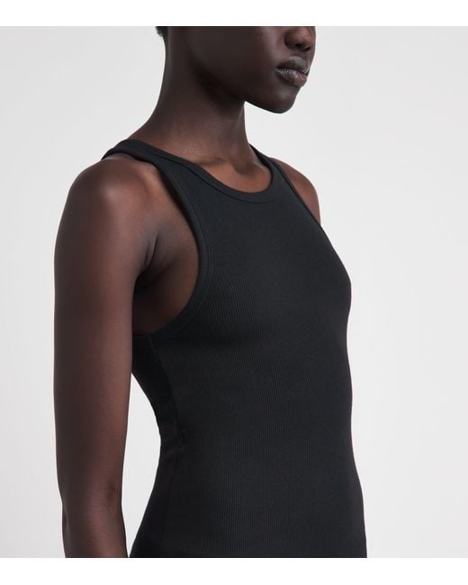 ÉTERNE Black Ribbed Tank Top