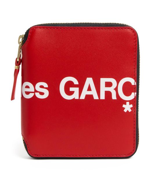Comme des Garçons Red Extra Large Logo Zipped Wallet for men