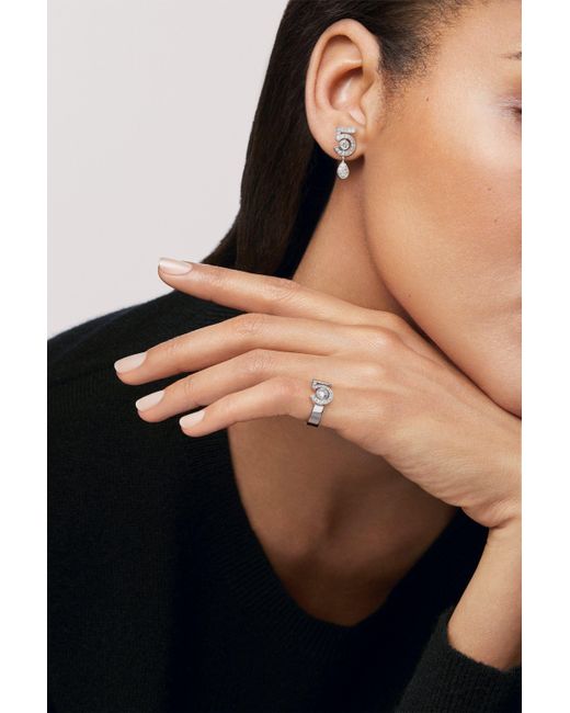 Chanel Metallic White Gold And Diamond N ̊5 Transformable Earrings