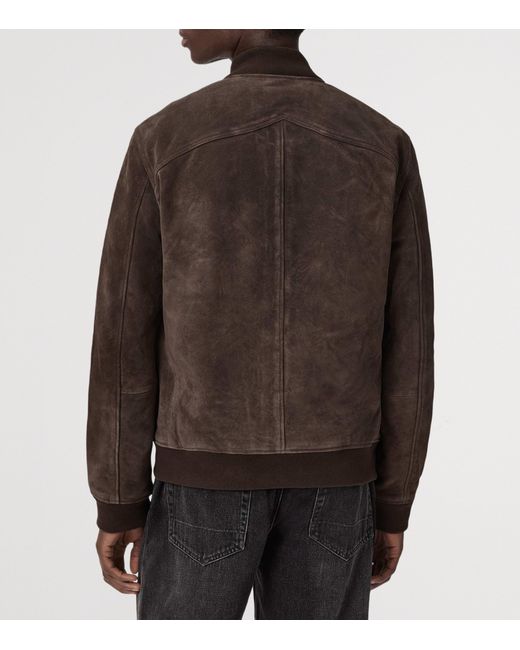 AllSaints Brown Wool Stafford Bomber Jacket for men