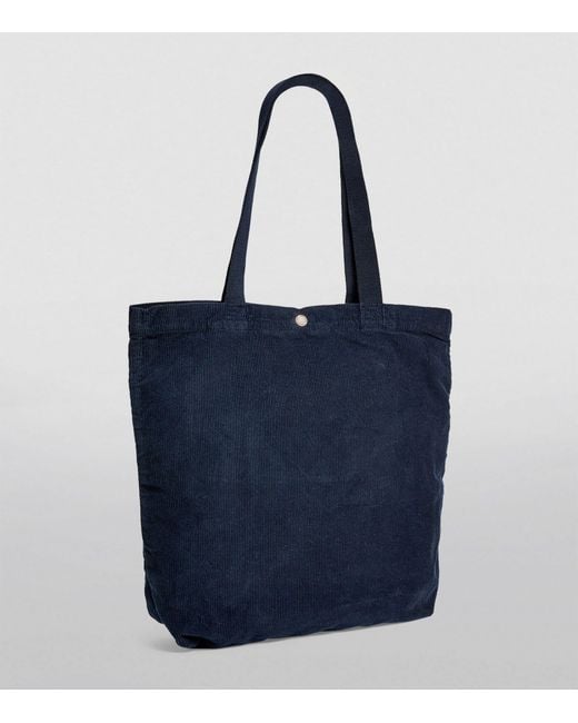 Sunspel Blue Corduroy Tote Bag for men