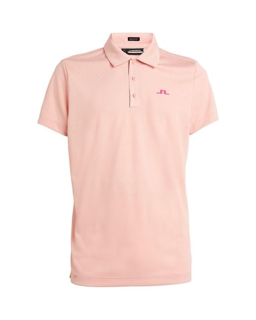 J.Lindeberg Pink Logo Halto Polo Shirt for men