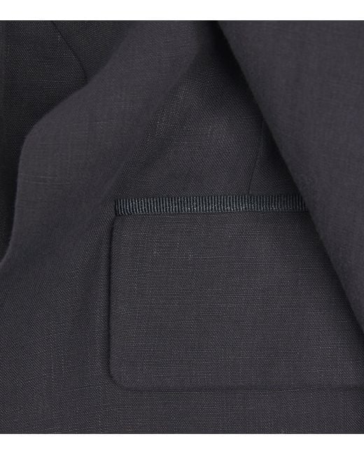 Eleventy Black Linen Blazer