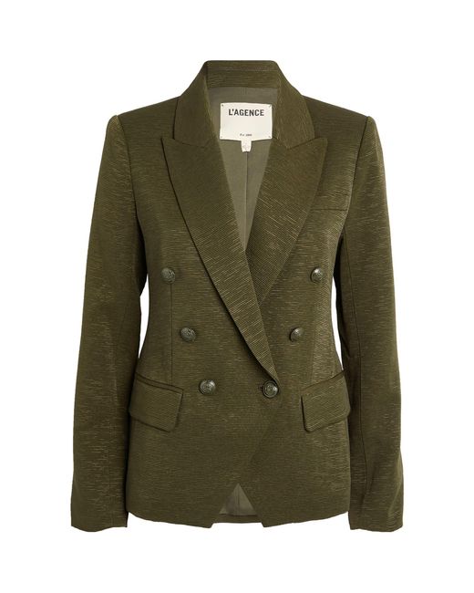 L'Agence Green Kenzie Double-breasted Blazer
