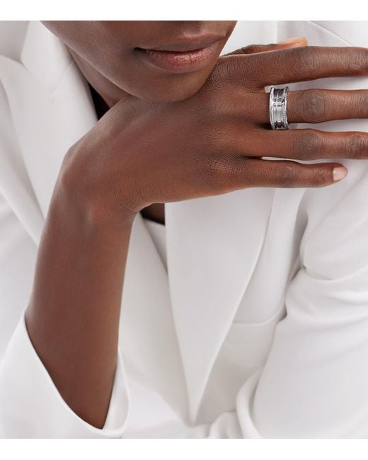 BVLGARI Metallic And Diamond B.Zero1 Three-Band Ring