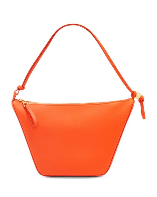Loewe Orange Mini Leather Hammock Hobo Bag