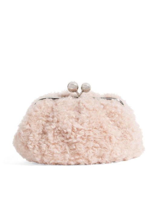 Weekend by Maxmara Pink Small Faux Fur Pasticcino Clutch Bag